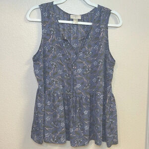 LOFT, Women's Blouse, Sleveless, Peplum Top for Women, Relax Fit, Size LP